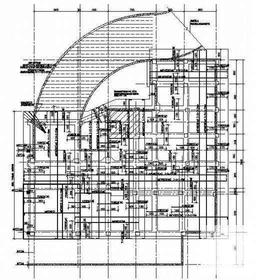 19层框架结构住宅楼结构CAD施工图纸（筏板基础）(平面布置图) - 3