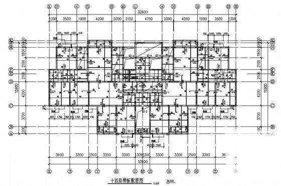 18层桩基础剪力墙结构住宅楼结构CAD施工图纸(平面布置图) - 1