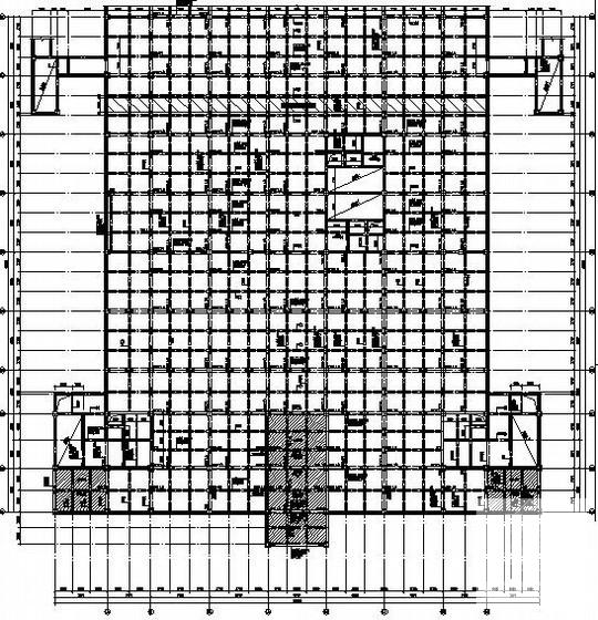 地下1层桩基础人防车库结构CAD施工图纸(平面布置图) - 2