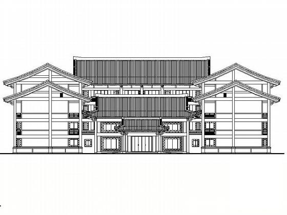 4层酒店建筑施工CAD图纸（B楼）(钢筋混凝土结构) - 1