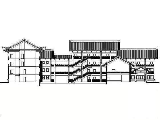 4层酒店建筑施工CAD图纸（B楼）(钢筋混凝土结构) - 4
