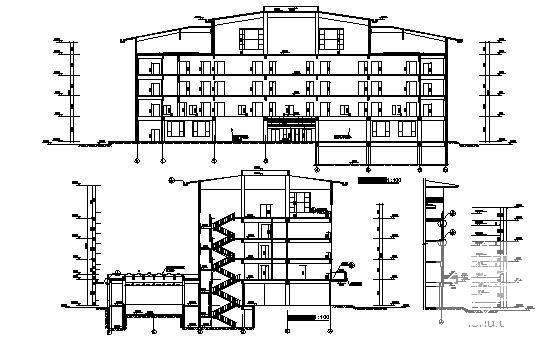 花园式5层酒店建筑施工CAD图纸(钢筋混凝土结构) - 2