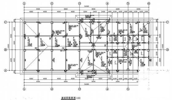 3层独立基础框架结构办公楼结构CAD施工图纸（带地下室）(平面布置图) - 2