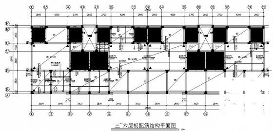 框架结构住宅结构CAD施工图纸（6层带阁楼桩基础） - 1