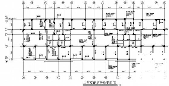 框架结构住宅结构CAD施工图纸（6层带阁楼桩基础） - 2