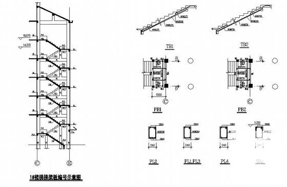 框架结构住宅结构CAD施工图纸（6层带阁楼桩基础） - 4