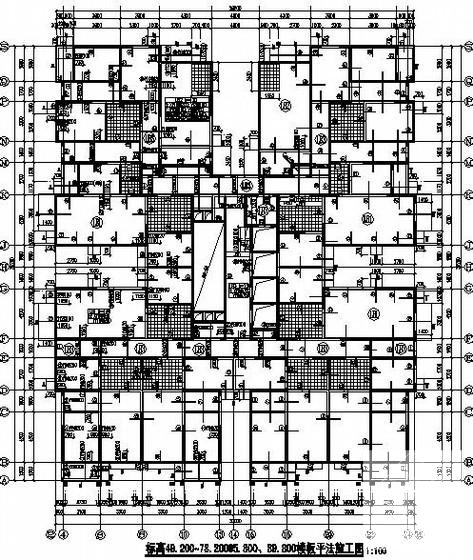 剪力墙结构住宅楼结构CAD施工图纸（33层筏板基础） - 1