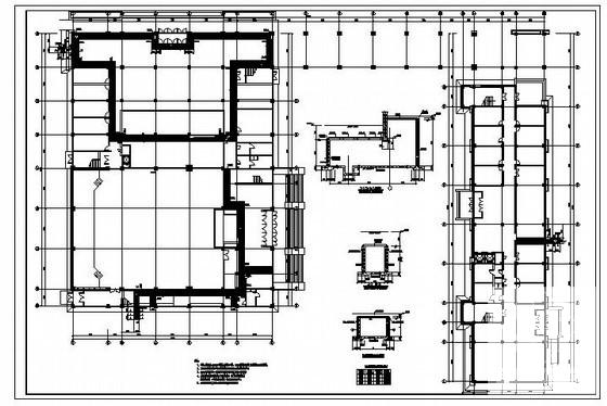 图书馆框架结构CAD施工图纸（室内外地沟） - 1