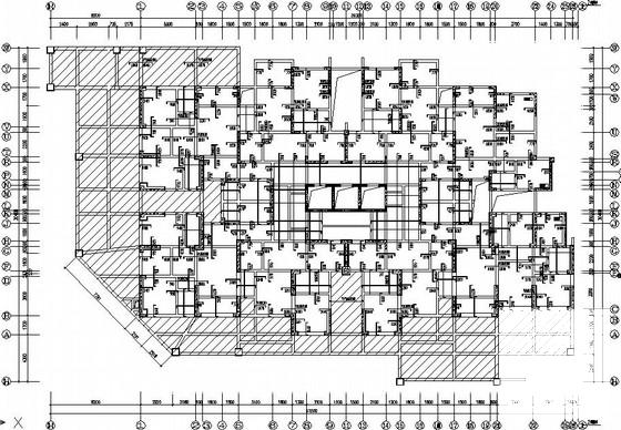 33层剪力墙住宅楼结构CAD施工图纸（桩基础）(底板平面图) - 2