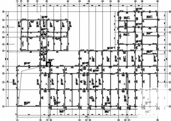 7度区3层框架(局部2层)幼儿园结构CAD施工图纸(平面布置图) - 1
