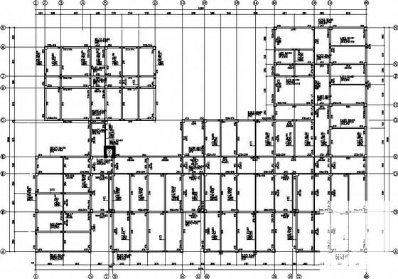 7度区3层框架(局部2层)幼儿园结构CAD施工图纸(平面布置图) - 2