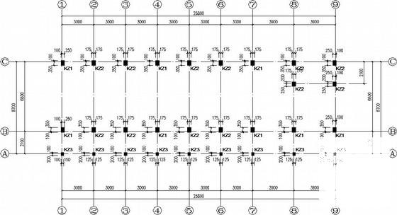 7度区框架教学楼结构CAD施工图纸（独立基础） - 1