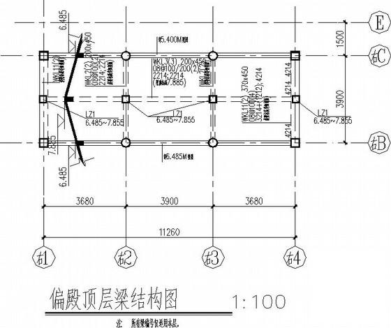 混凝土框架老年活动中心结构CAD施工图纸（条形基础）(平面布置图) - 4