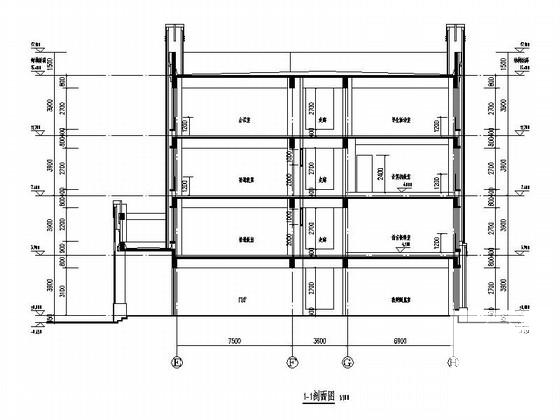 4层小型市级框架结构小学建筑施工CAD图纸 - 2