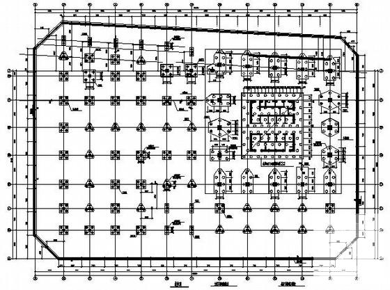 26层框架核心筒大厦结构CAD施工图纸（裙楼、架空层）(地下室墙体) - 1