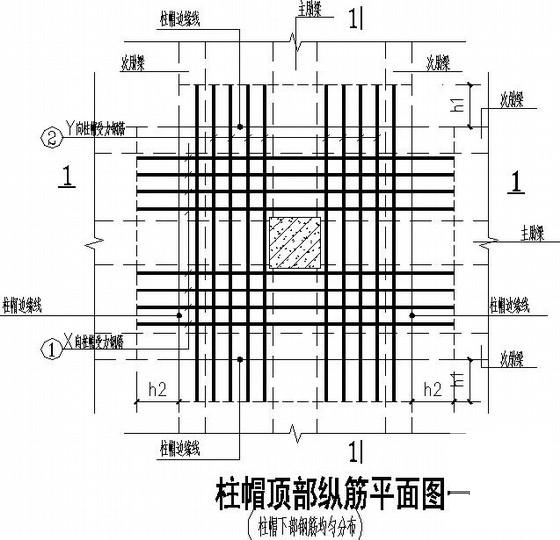 空心密肋楼盖地下车库结构CAD施工图纸（筏型基础）(平面布置图) - 3