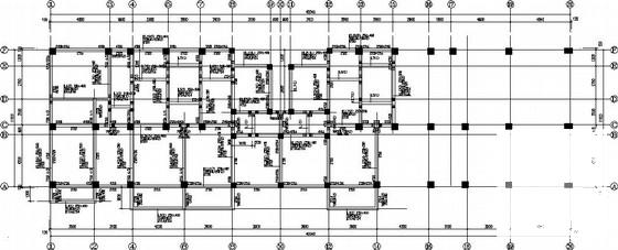 地上7层局部3层框架住宅楼结构CAD施工图纸(平面布置图) - 1