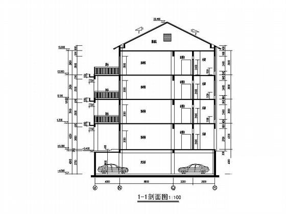 4层12班坡屋面机关幼儿园建筑施工CAD图纸 - 2