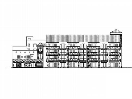 4层12班坡屋面机关幼儿园建筑施工CAD图纸 - 4