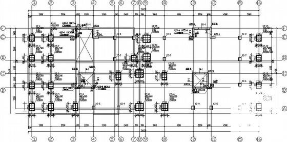 15层带阁楼框架住宅结构CAD施工图纸（桩基础）(平面布置图) - 1