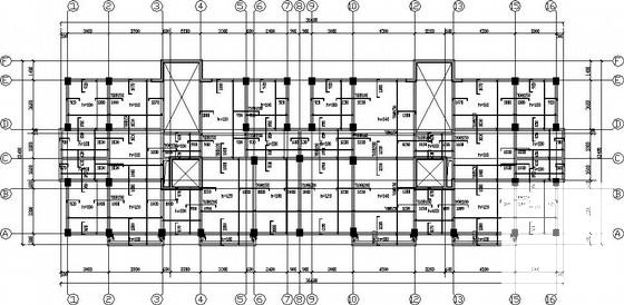 15层带阁楼框架住宅结构CAD施工图纸（桩基础）(平面布置图) - 3