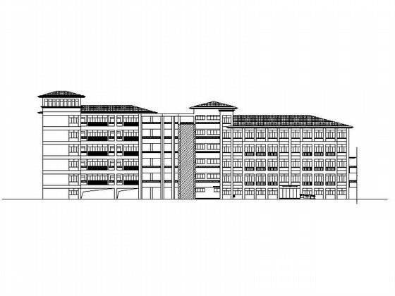 6层框架结构瓦屋面县级中学教学综合楼建筑施工CAD图纸 - 1