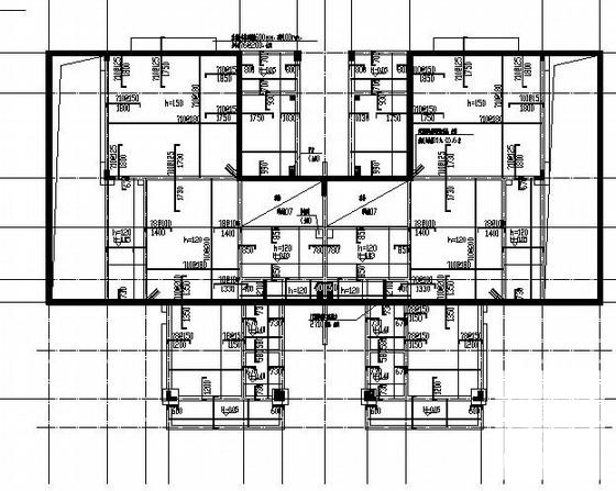 3层底密度框架住宅楼结构CAD施工图纸（双拼A型） - 4