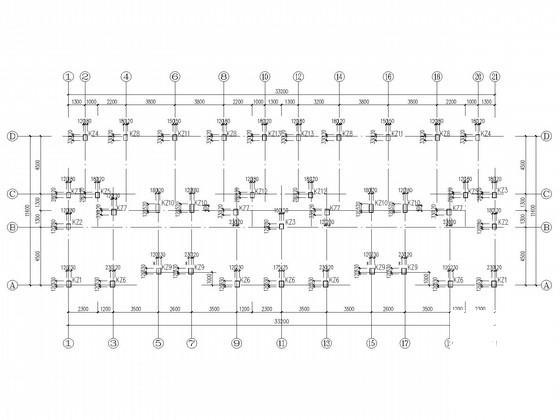 7层框架办公楼结构CAD施工图纸（7度抗震）(基础平面图) - 1