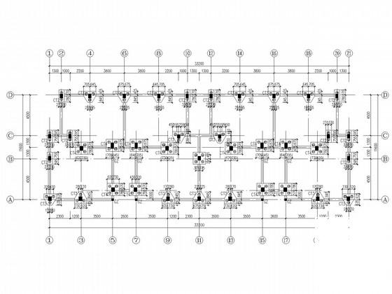 7层框架办公楼结构CAD施工图纸（7度抗震）(基础平面图) - 2