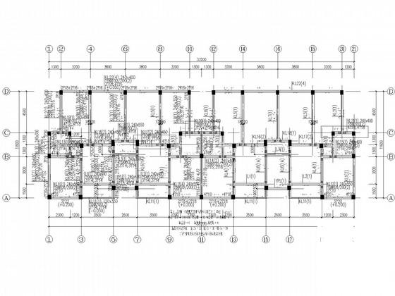 7层框架办公楼结构CAD施工图纸（7度抗震）(基础平面图) - 3