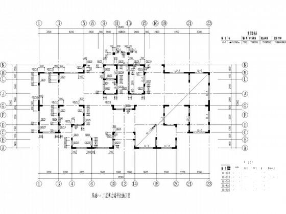 17层桩基础无地下室剪力墙住宅结构CAD施工图纸(楼梯平面图) - 3