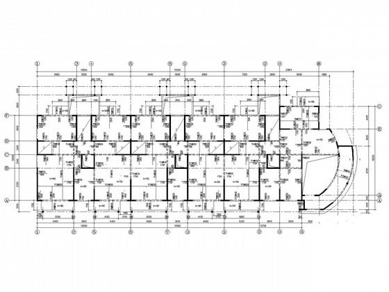 6层带地下室剪力墙住宅楼结构CAD施工图纸（条形基础）(平面布置图) - 1