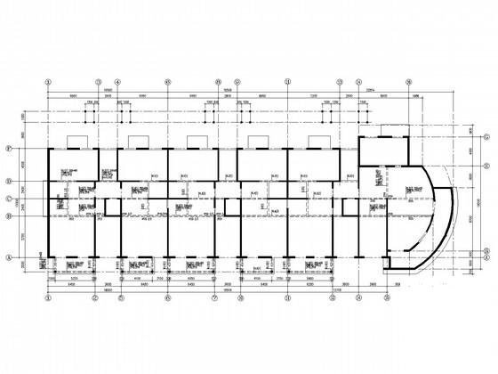 6层带地下室剪力墙住宅楼结构CAD施工图纸（条形基础）(平面布置图) - 2