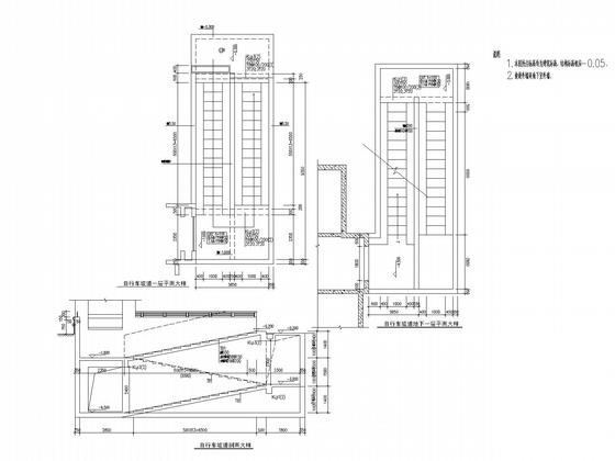 小区3栋框架剪力墙住宅结构CAD施工图纸（桩基础）(自行车坡道) - 5