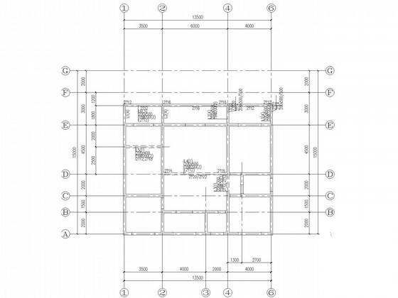 4层私人别墅框架结构CAD施工图纸(基础平面图) - 1