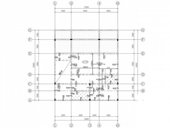 4层私人别墅框架结构CAD施工图纸(基础平面图) - 2