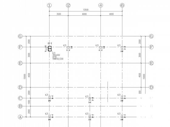 4层私人别墅框架结构CAD施工图纸(基础平面图) - 5