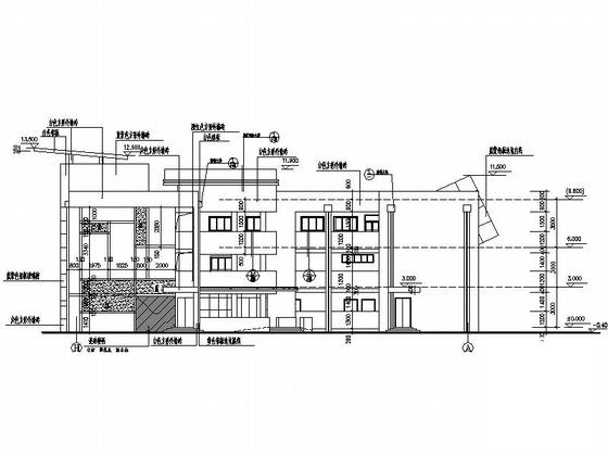 六班3层现代风格幼儿园建筑施工CAD图纸(节点详图) - 5