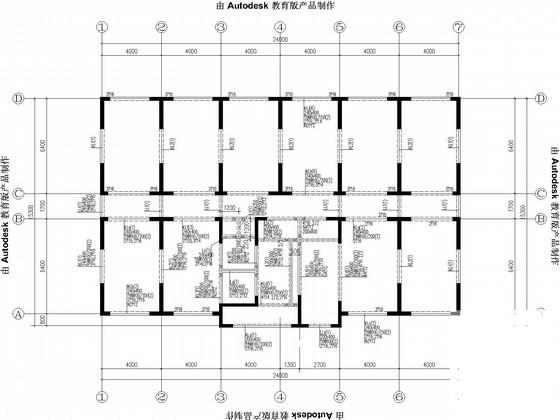 筏板基础公租房框架剪力墙结构CAD施工图纸 - 1