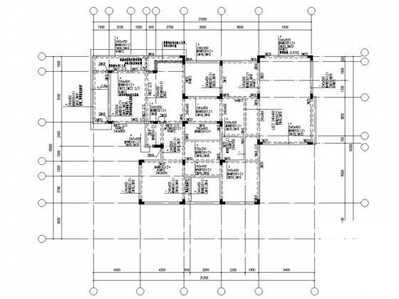 3层框架别墅结构CAD施工图纸（人工挖（扩）孔桩、双拼）(平面布置图) - 3