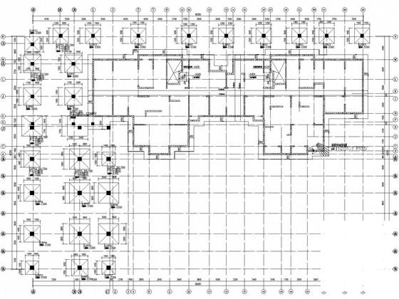 18层住宅楼底部3层商业加错层结构CAD施工图纸(CFG桩基)(平面布置图) - 2
