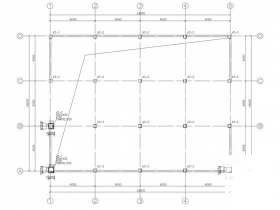 单层混凝土框排架厂房结构CAD施工图纸(建施) - 3