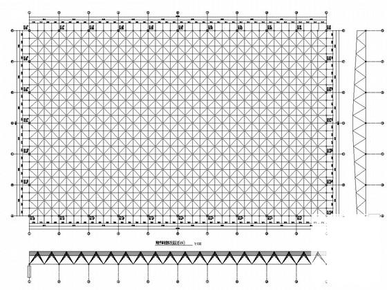 50X80米双坡网架结构CAD施工图纸 - 1