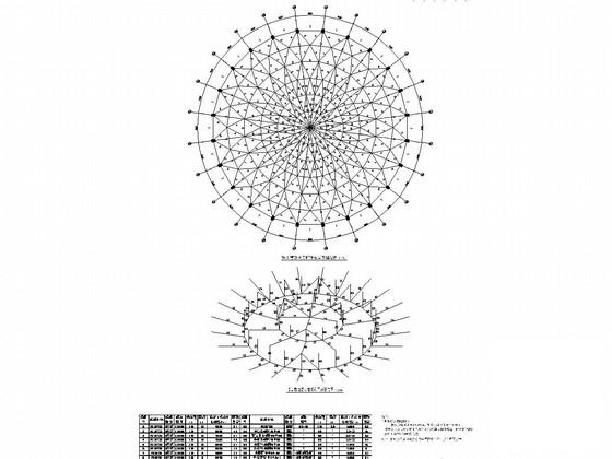 72米大跨度弦支穹顶结构体育馆结构CAD施工图纸 - 2