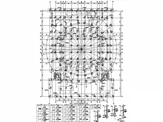 72米大跨度弦支穹顶结构体育馆结构CAD施工图纸 - 3