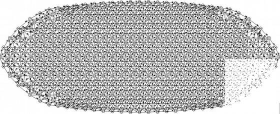 椭圆形区界收费站网架结构CAD施工图纸(平面布置图) - 1