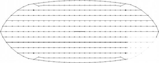 椭圆形区界收费站网架结构CAD施工图纸(平面布置图) - 3