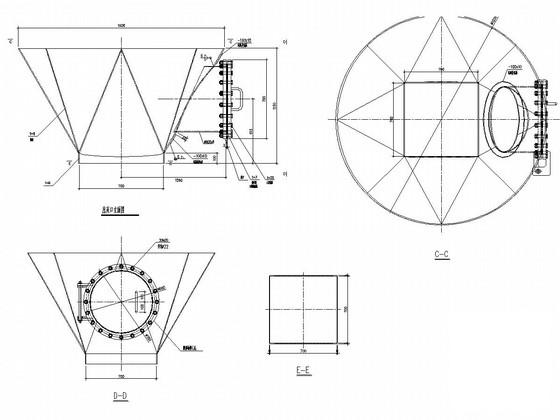 烧结机烟气脱硫塔本体钢结构CAD施工图纸 - 3
