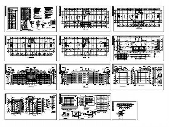 学校5层外廊式教学楼建筑施工CAD图纸 - 4