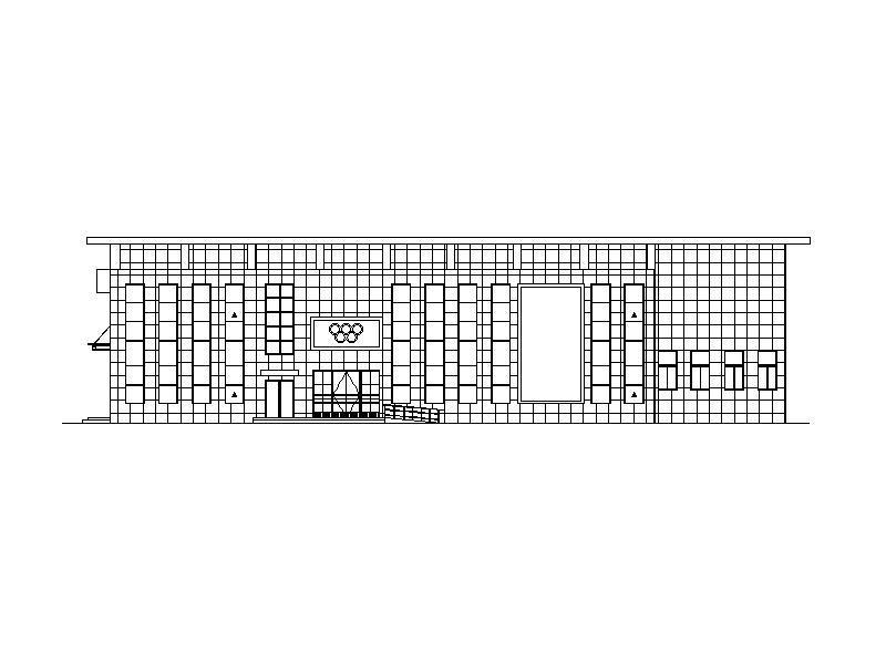 两层大学现代风格体艺馆CAD施工图纸精(多层建筑) - 1